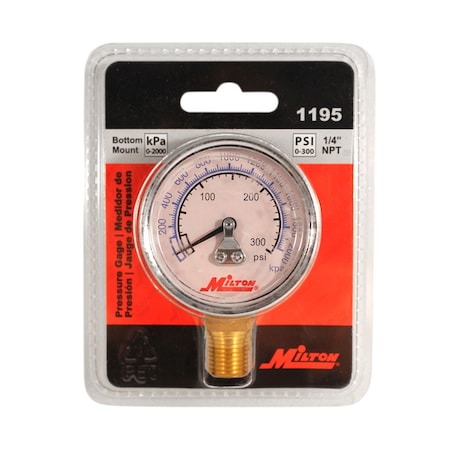 Milton Milton 1/4 in. NPT High Pressure Gauge 1195